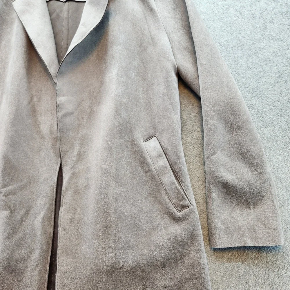 Potter's Pot Womens Open Front Coat Jacket, Drape Lightweight, Gray, Career - Picture 4 of 11